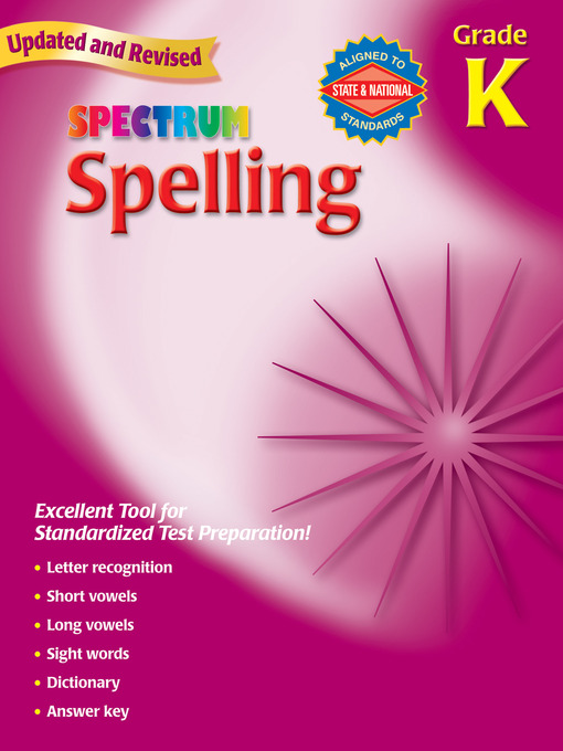 Title details for Spelling, Grade K by Spectrum - Available
